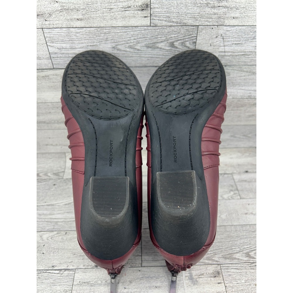 Rockport Cobb Hill Burgundy Leather Ruched Ankle Boots CH3994 Women Size 9M - Picture 11 of 11